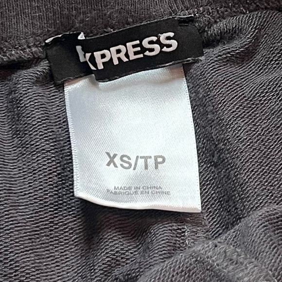 Express High Rise Floral Embroidered Joggers Pants Solid Gray Pockets XS - Picture 7 of 9